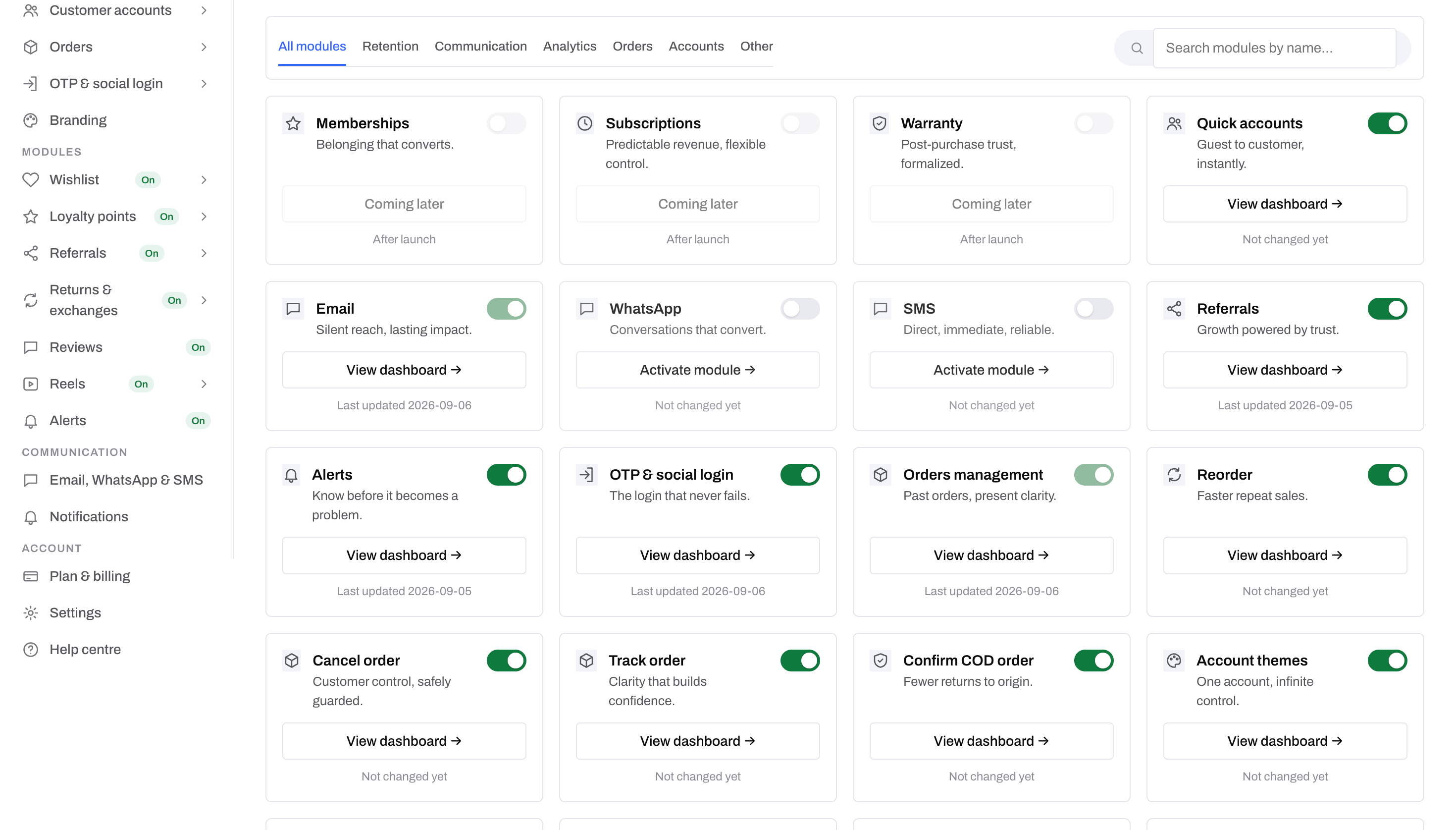 Reel analytics with revenue, orders and views
