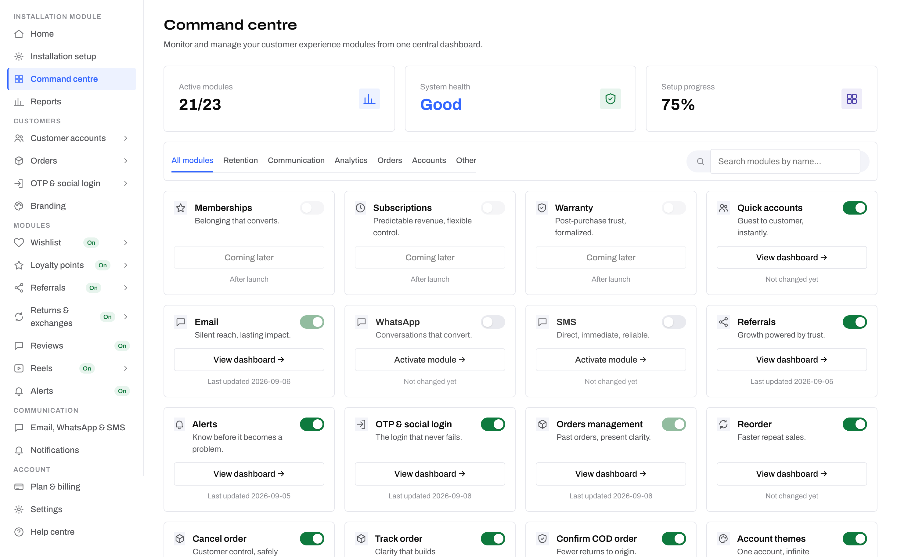 Omniguru dashboard showing reels and the revenue they made